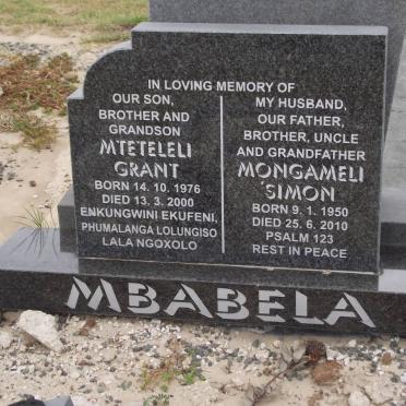 MBABELA Mteteleli Grant 1976-2000 :: MBABELA Mongameli Simon 1950-2010