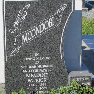 MCONDOBI Mpafane Patrick 1963-2009
