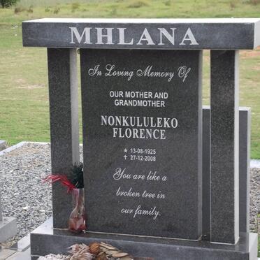 MHLANA Nonkululeko Florence 1925-2008