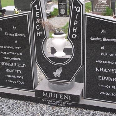 MJULENI Nombulelo Beauty 1952-2006 &amp; Khanyile Edward 1954-2008
