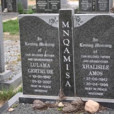 MNQAMISA Xhalisile Amos 1942-1996 &amp; Lulama Gertrude 1947-2007