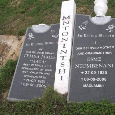 MNTONINTSHI Temba James 1921-2005 &amp; Esme Ntombenani 1935-2008