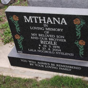 MTHANA Bidile 1976-2004