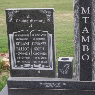 MTAMBO Xolani Elliot 1934-1981 &amp; Fundiswa Sophia 1938-2008