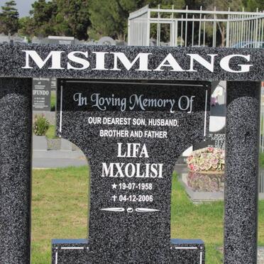 MSIMANG Lifa Mxolisi 1958-2006