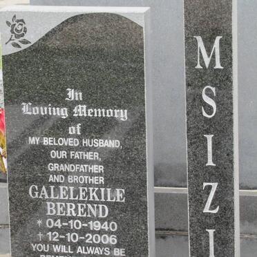MSIZI Galelekile Berend 1940-2006