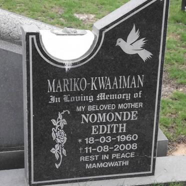 MARIKO-KWAAIMAN Nomonde Edith 1960-2008