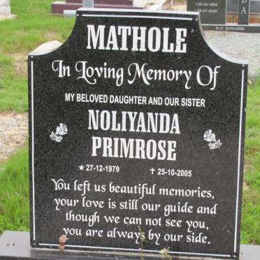 MATHOLE Noliyanda Primrose 1979-2005