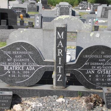 MARITZ Beatrice Ada 1926-1996 :: MARITZ Jan Gysbert 1952-1976