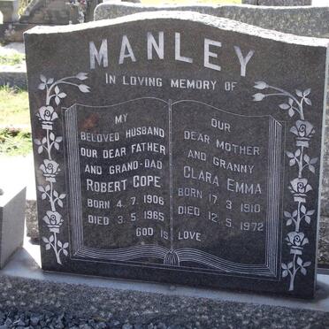 MANLEY Robert Cope 1906-1965 &amp; Clara Emma 1910-1972