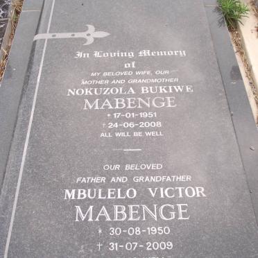 MABENGE Mbulelo Victor 1950-2009 &amp; Nokuzola Bukiwe 1951-2008