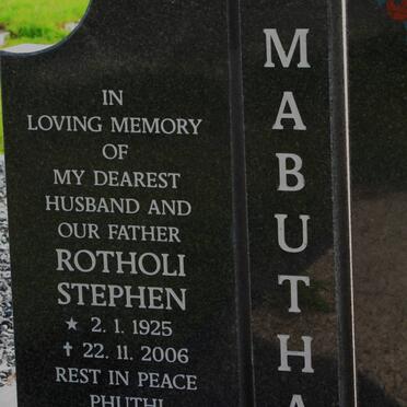 MABUTHA Rotholi Stephen 1925-2006
