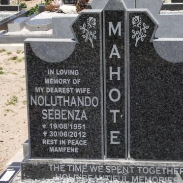 MAHOTE Noluthando Sebenza 1951-2012