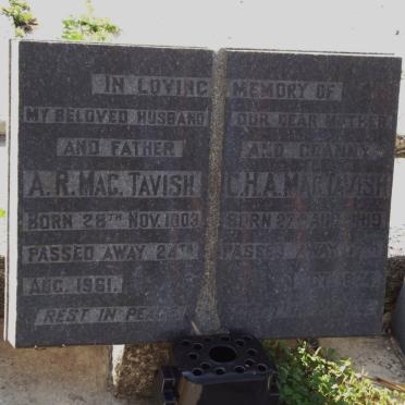 MAC TAVISH A.R. 1903-1961 &amp; C.H.A. 1919-1974