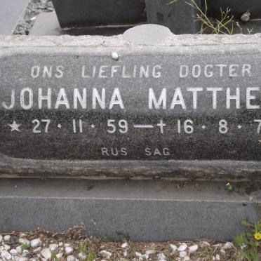 MATTHEE Johanna 1959-1979