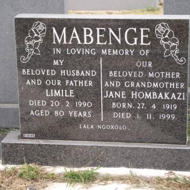 MABENGE Limile -1990 &amp; Jane Hombakazi 1919-1999