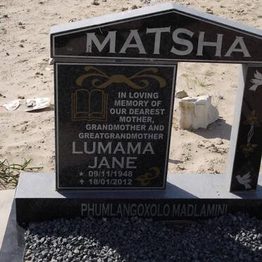 MATSHA Lumama Jane 1948-2012