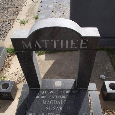 MATTHEE Magdalena Susarah 1980-1983