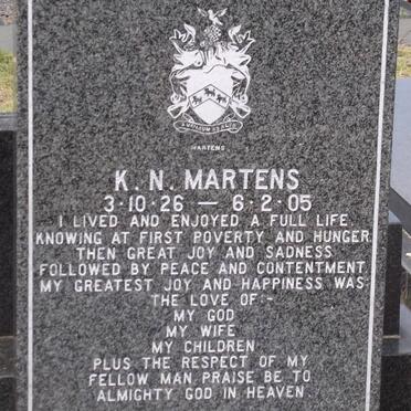 MARTENS Kenneth Norman 1926-2005