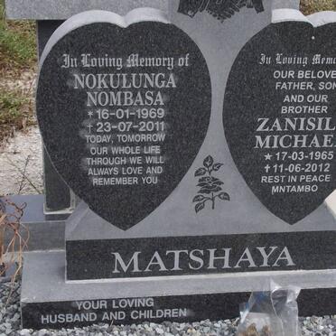 MATSHAYA Zanisile Michael 1965-2012 &amp; Nokulunga Nombasa 1969-2011