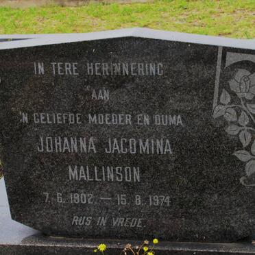 MALLINSON Johanna Jacomina 1902-1974