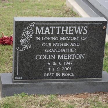 MATTHEWS Colin Merton 1947-2001