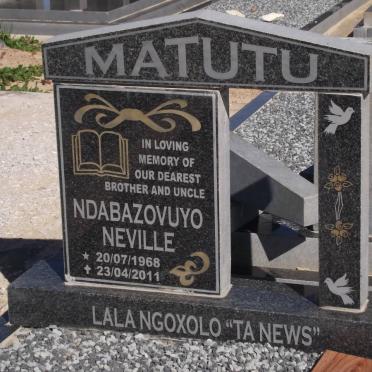 MATUTU Ndabazovuyo Neville 1968-2011