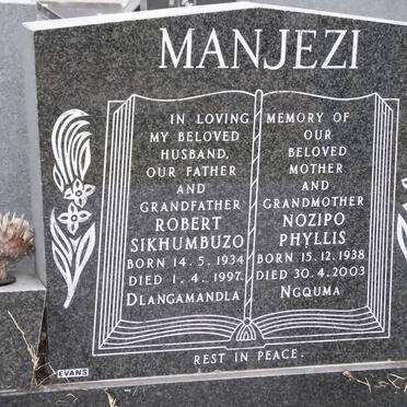 MANJEZI Robert Sikhumbuzo 1934-1997 &amp; Nozipo Phyllis 1938-2003