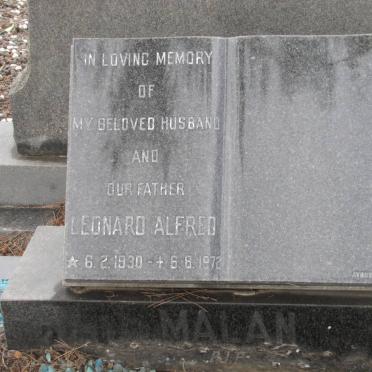 MALAN Leonard Alfred 1930-1972