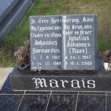 MARAIS Johannes Barnardus 1912-1985 :: MARAIS Ignatius Johannes 1947-2003