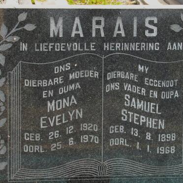 MARAIS Samuel Stephen 1898-1968 &amp; Mona Evelyn 1920-1970