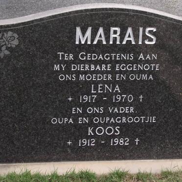 MARAIS Koos 1912-1982 &amp; Lena 1917-1970