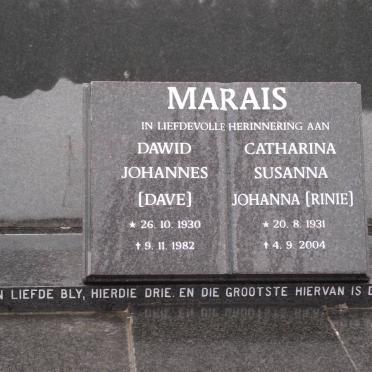 MARAIS Dawid Johannes 1930-1982 &amp; Catharina Susanna Johanna 1931-2004