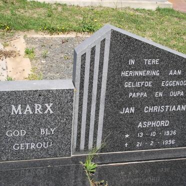 MARX Jan Christiaan Asphord 1936-1996
