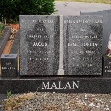 MALAN Jacob 1905-1981 &amp; Esme Sophia 1919-1981