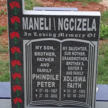MANELI Phindile Peter 1967-2006 :: NGCIZELA Xoliswa Faith 1962-2010