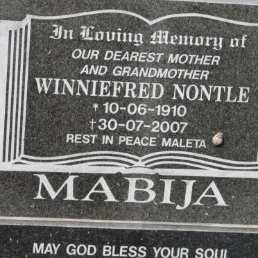MABIJA Winniefred Nontle 1910-2007