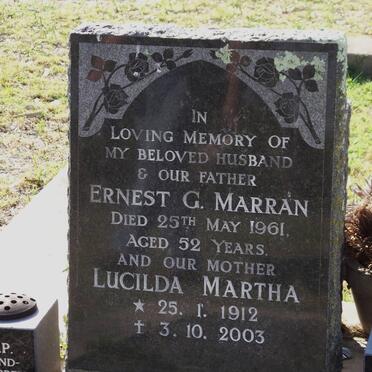 MARRAN Ernest G. -1961 &amp; Lucilda Martha 1912-2003