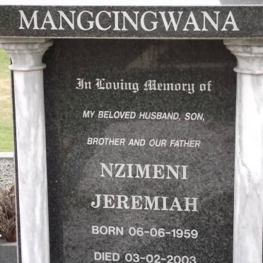 MANGCINGWANA Nzimeni Jeremiah 1959-2003