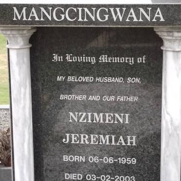 MANGCINGWANA Nzimeni Jeremiah 1959-2003