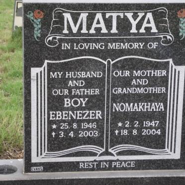 MATYA Boy Ebenezer 1946-2003 &amp; Nomakhaya 1947-2004