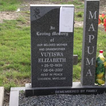 MAPUMA Vuyiswa Elizabeth 1939-2007