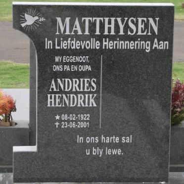 MATTHYSEN Andries Hendrik 1922-2001