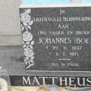 MATTHEUS Johannes 1937-1971