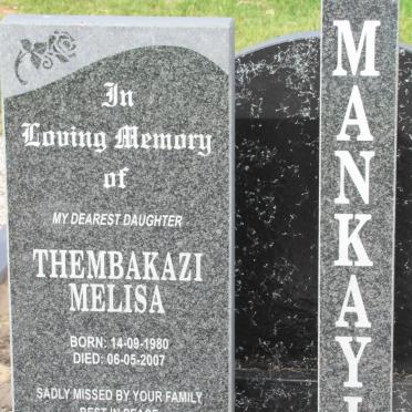 MANKAYI Thembakazi Melisa 1980-2007