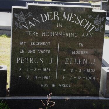 MESCHT Petrus J., van der 1921-1981 &amp; Ellen J. 1909-1984