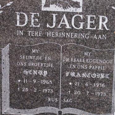 MESCHT Henry, van der 1965-1973 :: JAGER Francoise, de 1936-1973