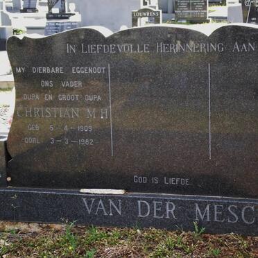 MESCHT Christian M.H., van der 1909-1982