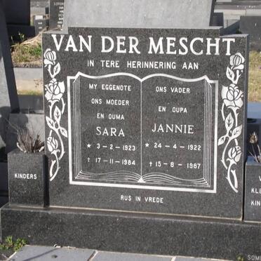 MESCHT Jannie, van der 1922-1987 &amp; Sara 1923-1984