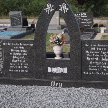 MEY Hendrik Johan Kritzinger 1925-1977 &amp; Abigael Cornelia 1926-2009
